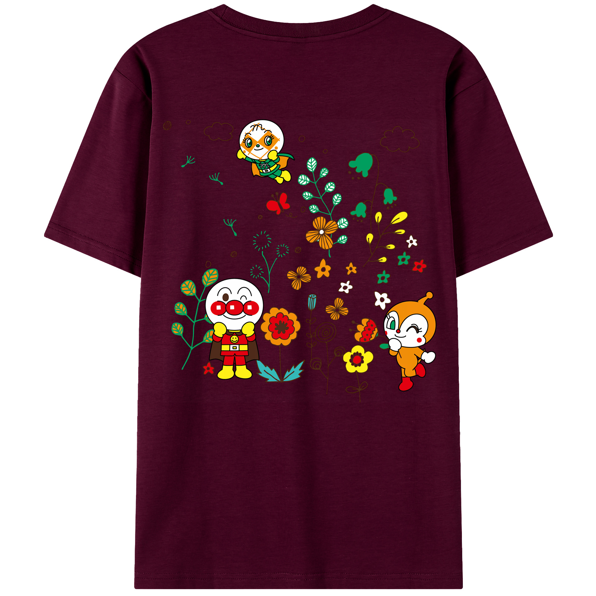 （画像用） アンパンマン Anpanman レディース半袖Tシャツ(バックプリント)